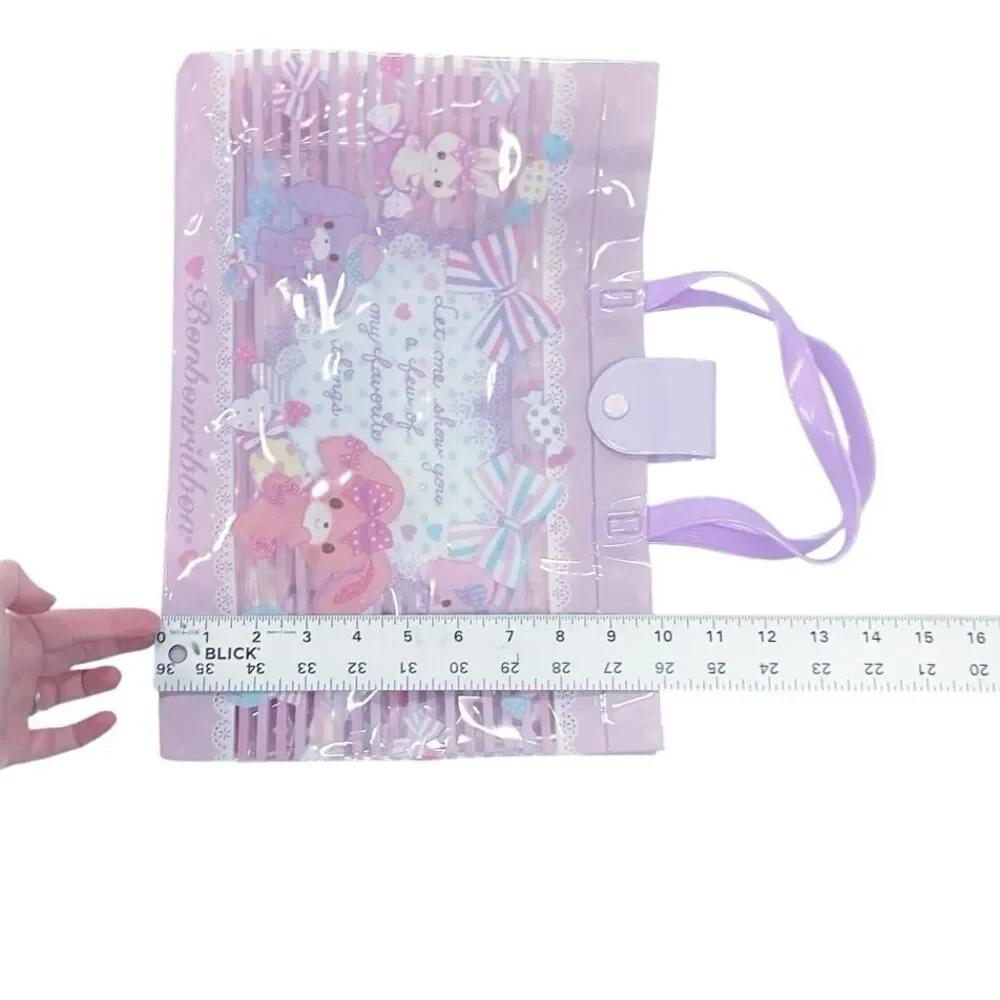 Sanrio BonBonRibbon Candy Vinyl Tote Bag w/Snap Pink Bow Cute 2012, 2015 Rare - Picture 11 of 12